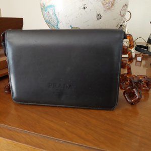 Prada Black Purse with Chain Link handle.